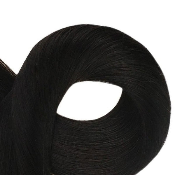 #1 Jet Black Halo Hair Extensions 100% Human Hair Wire Extensions