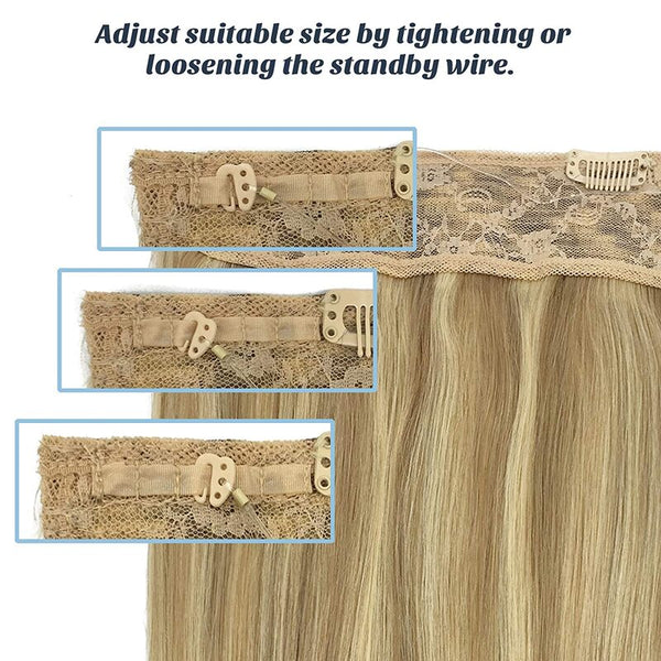 #12/613 Halo Hair Extensions 100% Human Hair Wire Extensions