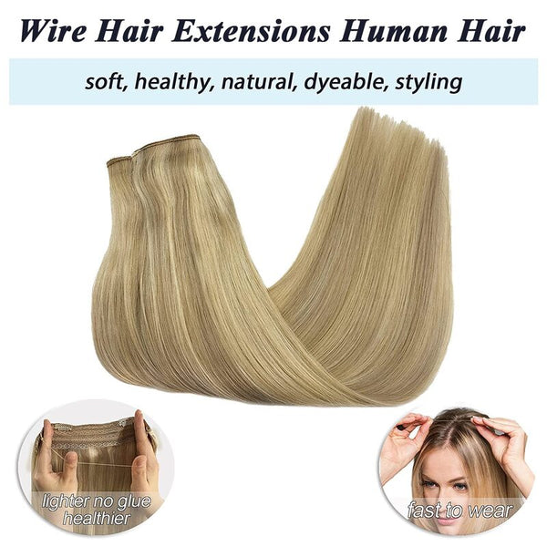 #12/613 Halo Hair Extensions 100% Human Hair Wire Extensions