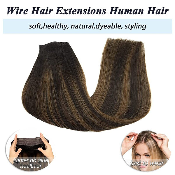 #2/6/2 Halo Hair Extensions 100% Human Hair Wire Extensions