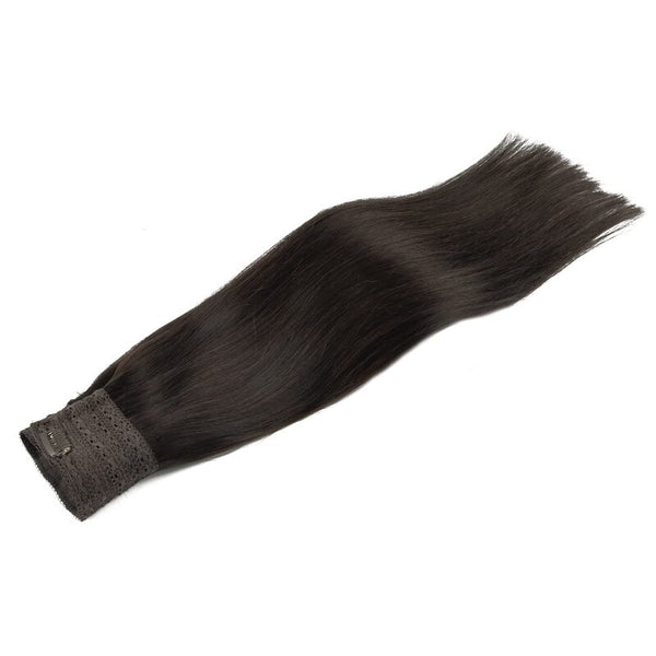 #2 Dark Brown Halo Hair Extensions 100% Human Hair Wire Extensions