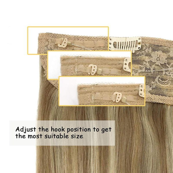 #6/613 Halo Hair Extensions 100% Human Hair Wire Extensions