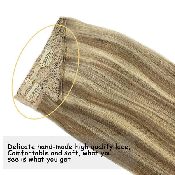 #6/613 Halo Hair Extensions 100% Human Hair Wire Extensions