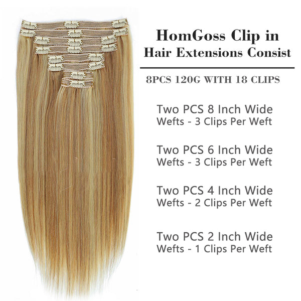 HomGoss #27/613 Blonde Classic Clip-Ins (120G)