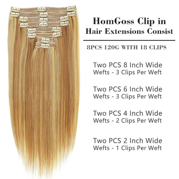 HomGoss #12/613 Blonde Classic Clip-Ins (120G)